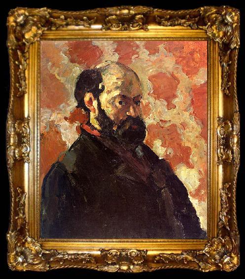 framed  Paul Cezanne Self Portrait on a Rose Background, ta009-2